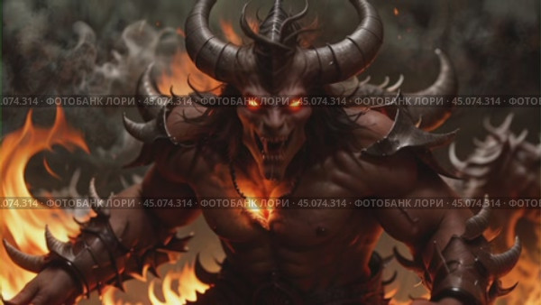 Fantasy demon on fire. Generative AI. Стоковое AI-видео, аниматор Ильин Сергей / Фотобанк Лори