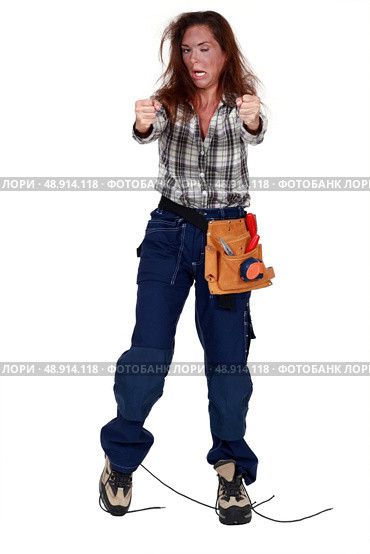 Female electrician. Стоковое фото, агентство Ingram Publishing / Фотобанк Лори