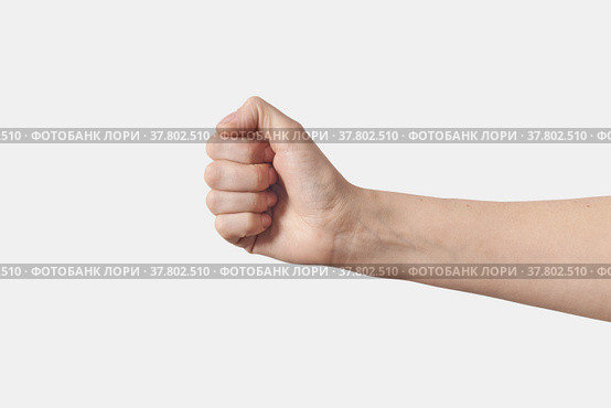 Female hand in fist, A letter in sign language horizontal. Стоковое фото, фотограф Ярослав Данильченко / Фотобанк Лори