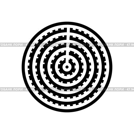 feng shui compass taoism glyph icon vector illustration. Стоковая иллюстрация, иллюстратор Vectorwin / Фотобанк Лори