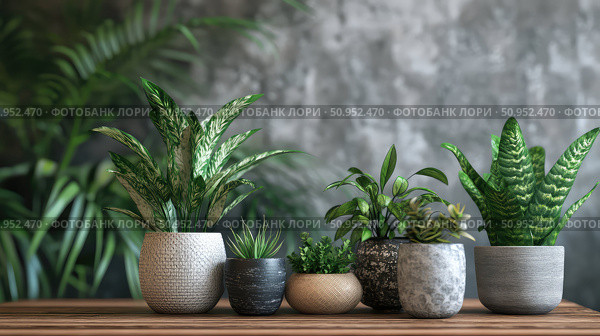 fern plants on table ai generated. Стоковое AI-изображение, AI-художник Vectorwin / Фотобанк Лори