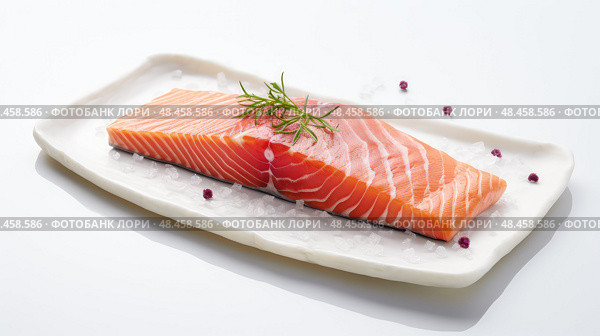 fillet raw meat on white ai generated. Стоковое AI-изображение, AI-художник Vectorwin / Фотобанк Лори