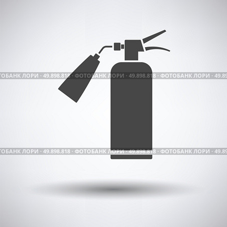 Fire extinguisher icon on gray background with round shadow. Vector illustration. Стоковая иллюстрация, агентство Ingram Publishing / Фотобанк Лори