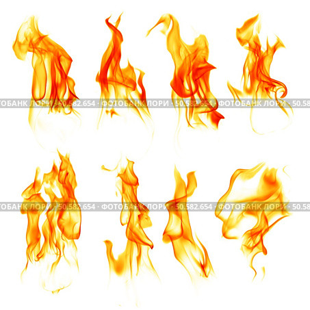Fire flames isolated on white background. Стоковое фото, агентство Ingram Publishing / Фотобанк Лори