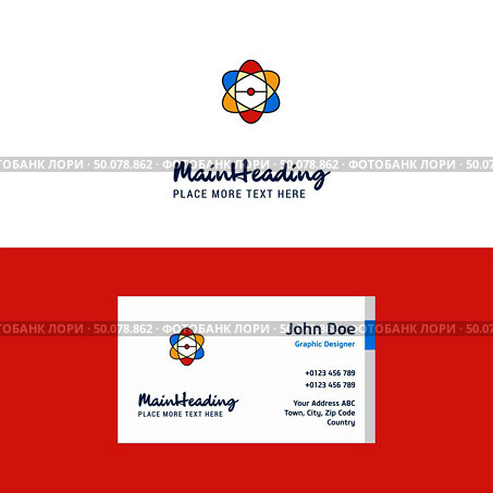 Flat Nuclear Logo and Visiting Card Template. Busienss Concept Logo Design. Стоковая иллюстрация, агентство Ingram Publishing / Фотобанк Лори