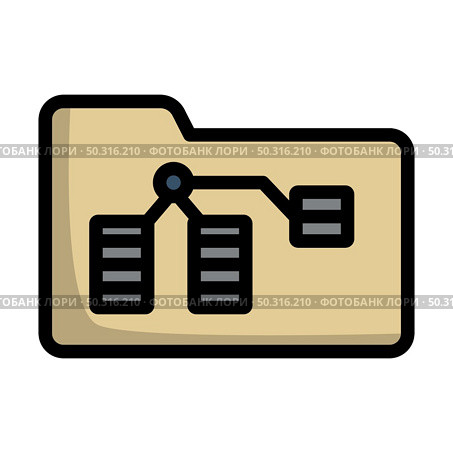 Folder Network Icon. Editable Bold Outline With Color Fill Design. Vector Illustration. Стоковая иллюстрация, агентство Ingram Publishing / Фотобанк Лори