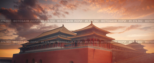 Forbidden City is the largest palace complex in the world. Located in the heart of Beijing, near the main square of Tiananmen. Стоковое фото, агентство Ingram Publishing / Фотобанк Лори