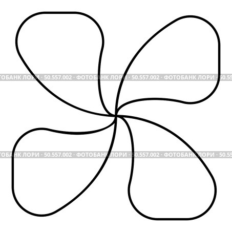 Four lobed fan blade paddle vane ventilation blade contour outline line icon black color vector illustration image thin flat style simple. Four lobed fan blade paddle vane ventilation blade contour outline line icon black color vector illustration image thin flat style. Стоковая иллюстрация, агентство Ingram Publishing / Фотобанк Лори