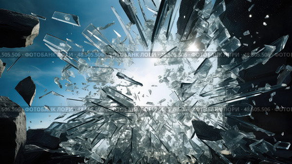 fracture glass shattering ai generated. Стоковое AI-изображение, AI-художник Vectorwin / Фотобанк Лори