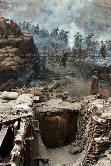 Фрагменты полотна панорамы "Оборона Севастополя" (2011 год). Редакционное фото, фотограф Михаил Рыбачек / Фотобанк Лори
