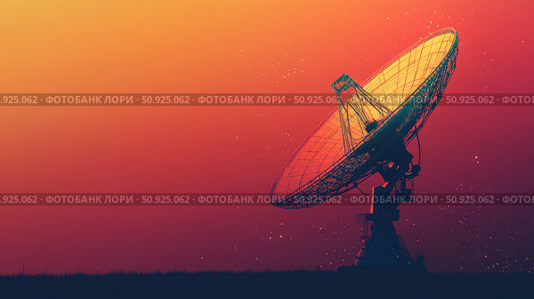 frequency scanning tech satellite dish ai generated. Стоковое AI-изображение, AI-художник Vectorwin / Фотобанк Лори