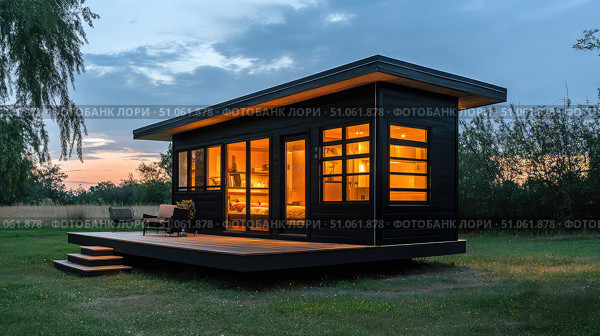 friendly rotating tiny home ai generated. Стоковое AI-изображение, AI-художник Vectorwin / Фотобанк Лори