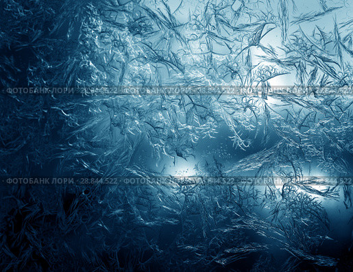 Frosty pattern on winter window. Стоковое фото, фотограф ElenArt / Фотобанк Лори