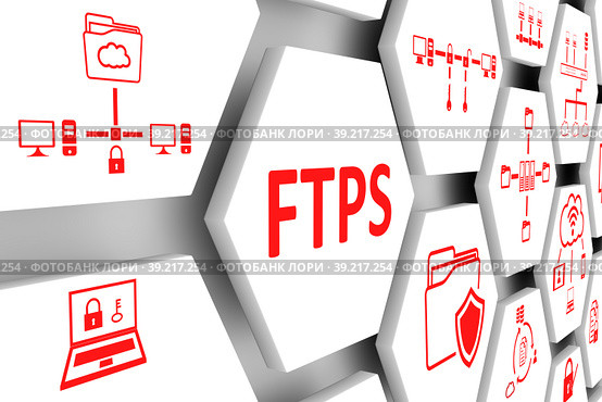 FTPS concept cell background 3d illustration. Стоковая иллюстрация, иллюстратор Максим Иванов / Фотобанк Лори