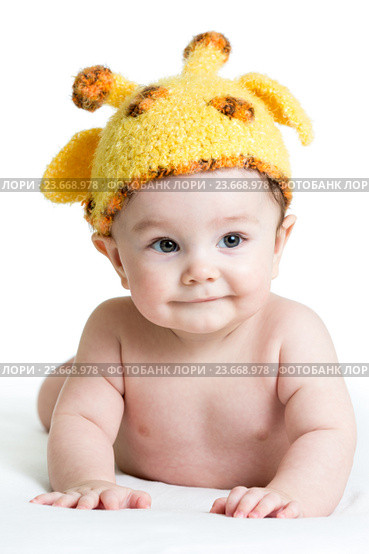 funny infant baby boy isolated on white. Стоковое фото, фотограф Оксана Кузьмина / Фотобанк Лори