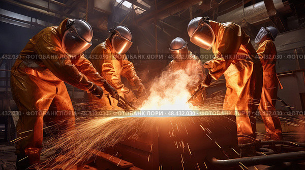 furnace metal melting ai generated. Стоковое AI-изображение, AI-художник Vectorwin / Фотобанк Лори