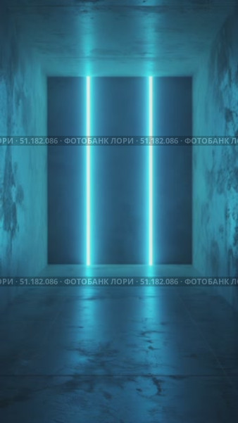 Футуристический коридор с неоновым освещением. Стоковое AI-видео, аниматор Ольга Невская / Фотобанк Лори