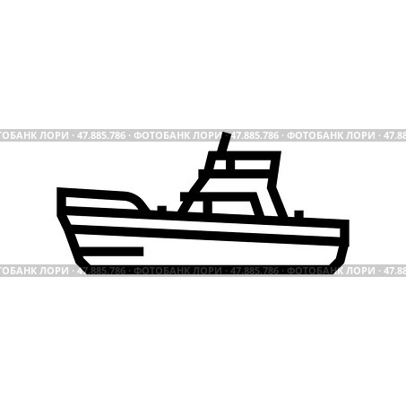 game boat line icon vector illustration. Стоковая иллюстрация, иллюстратор Vectorwin / Фотобанк Лори