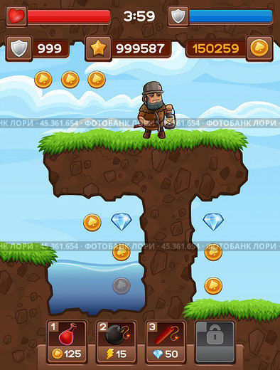 Game GUI pack. Стоковая иллюстрация, иллюстратор Светлана Широкова / Фотобанк Лори