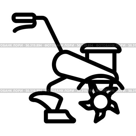 Garden Tiller Icon. Bold outline design with editable stroke width. Vector Illustration. Стоковая иллюстрация, агентство Ingram Publishing / Фотобанк Лори