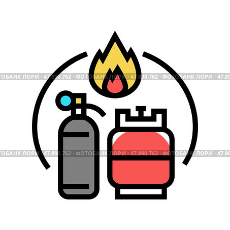gas container color icon vector illustration. Стоковая иллюстрация, иллюстратор Vectorwin / Фотобанк Лори