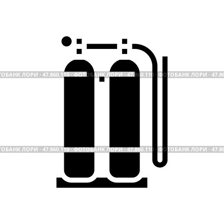 gas cylinders for welding glyph icon vector illustration. Стоковая иллюстрация, иллюстратор Vectorwin / Фотобанк Лори