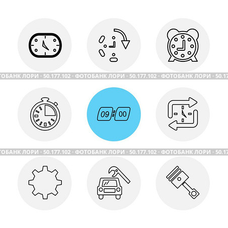 gear , setting , stopwatch , Watch , time , clock , alaram , day , timers , icon, vector, design,  flat,  collection, style, creative,  icons , setting , gear , . Стоковая иллюстрация, агентство Ingram Publishing / Фотобанк Лори
