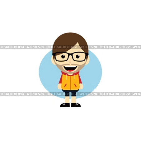 geek cartoon nerd character. geek cartoon nerd character theme vector art illustration. Стоковая иллюстрация, агентство Ingram Publishing / Фотобанк Лори