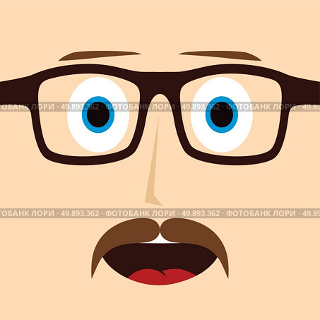geek mustache guy cartoon character. geek mustache guy cartoon character vector art illustration. Стоковая иллюстрация, агентство Ingram Publishing / Фотобанк Лори