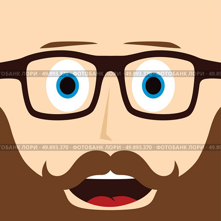geek mustache guy cartoon character. geek mustache guy cartoon character vector art illustration. Стоковая иллюстрация, агентство Ingram Publishing / Фотобанк Лори