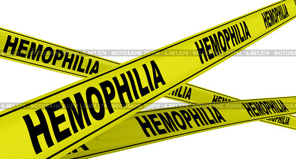 Гемофилия (hemophilia). Желтая оградительная лента. Стоковая иллюстрация, иллюстратор WalDeMarus / Фотобанк Лори