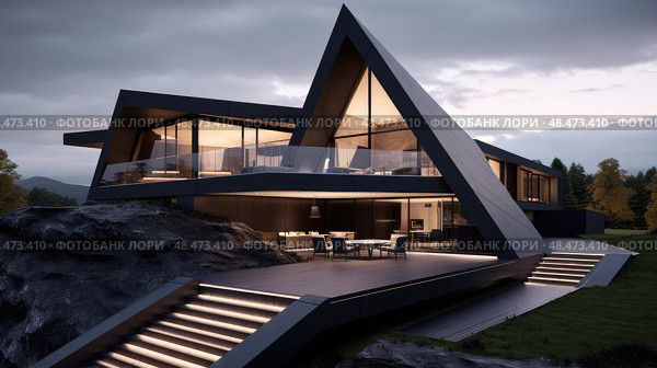 geometric cad house ai generated. Стоковое AI-изображение, AI-художник Vectorwin / Фотобанк Лори
