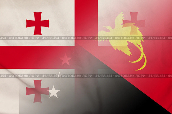 Georgia and Papua New Guinea political flag international relations PNG GEO. Стоковая иллюстрация, иллюстратор Кабак Дмитрий / Фотобанк Лори