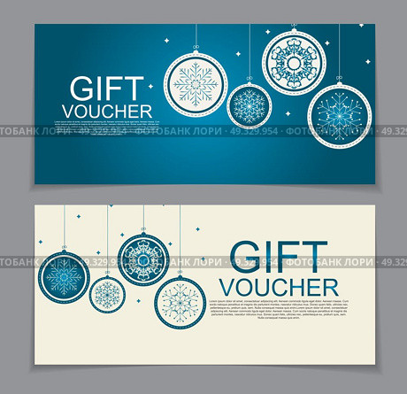Gift Voucher Template for Christmas and New Year Discount Coupon  Vector Illustration EPS10. Gift Voucher Template for Christmas and New Year Discount Coupon. Стоковая иллюстрация, агентство Ingram Publishing / Фотобанк Лори