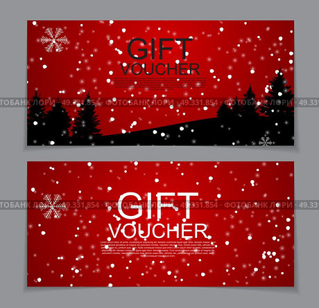 Gift Voucher Template for Christmas and New Year Discount Coupon  Vector Illustration EPS10. Gift Voucher Template for Christmas and New Year Discount Coupon. Стоковая иллюстрация, агентство Ingram Publishing / Фотобанк Лори