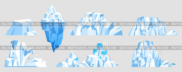 Glaciers vector illustration. Frozen floes, like drifting dreams, navigate polar seas with quiet determination Glaciers, like frozen architects, shape contours Earth The Antarctic wilderness. Glaciers. The Antarctic wilderness, with its glacial expanse, is realm quiet beauty. Стоковая иллюстрация, агентство Ingram Publishing / Фотобанк Лори