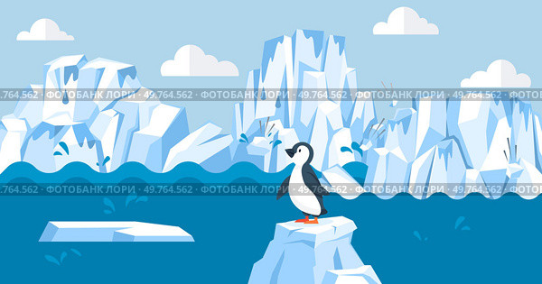 Glaciers vector illustration. Glaciers metaphorically embody essence Earths icy resilience The glacial concept weaves tale interconnected wintry wonders Snow-covered mountains and glaciers form. Glaciers. The wintry scenes icy landscapes showcase natures artistic mastery. Стоковая иллюстрация, агентство Ingram Publishing / Фотобанк Лори