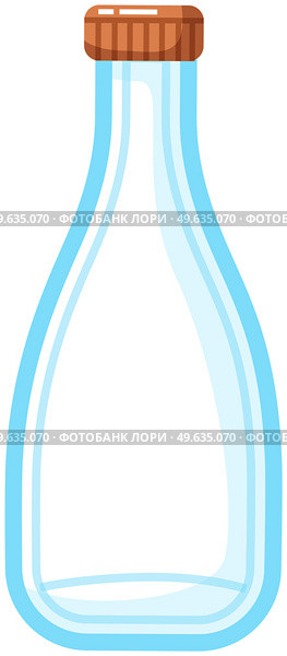 Glass bottle with lid vector illustration. Durable and reusable transparent water bottle isolated on white background. Eco-friendly sealed flask, ecology container for liquids. Zero waste concept. Glass bottle with lid vector illustration. Durable and reusable transparent water flask isolated. Стоковая иллюстрация, агентство Ingram Publishing / Фотобанк Лори