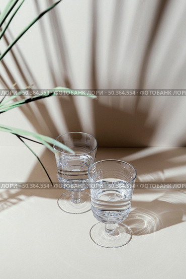 glasses with water table. Стоковое фото, агентство Ingram Publishing / Фотобанк Лори