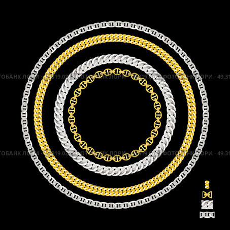 Gold Chain Jewelry. Vector Illustration. EPS10. Gold Chain Jewelry. Vector Illustration. Стоковая иллюстрация, агентство Ingram Publishing / Фотобанк Лори