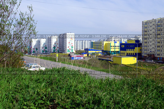 Городской пейзаж. Снежногорск. Мурманская область (2012 год). Редакционное фото, фотограф Вячеслав Палес / Фотобанк Лори