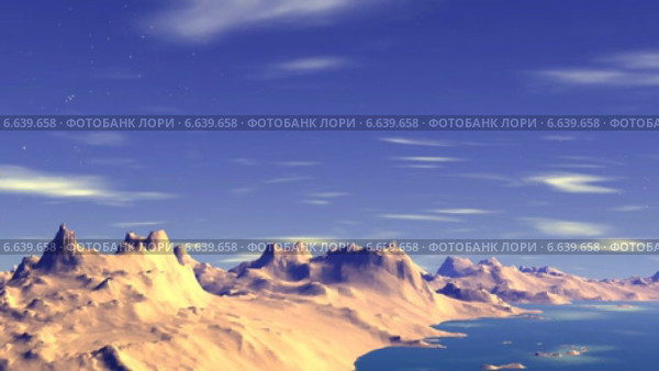 Горы и небо с высоты птичьего полета. 3D анимация. Стоковая анимация, аниматор Parmenov Pavel / Фотобанк Лори