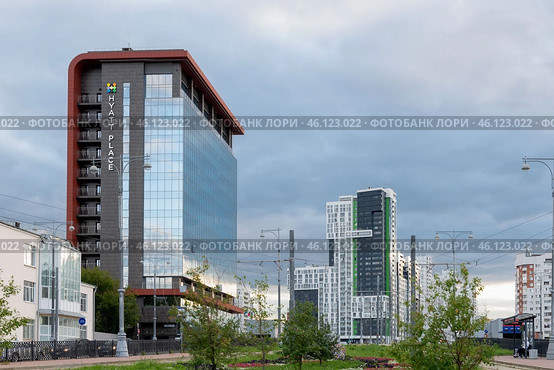Гостиница "Хаятт Плейс Екатеринбург", Екатеринбург, улица Репина, 1/2 (2024 год). Редакционное фото, фотограф Pukhov K / Фотобанк Лори