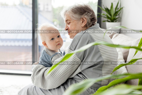 grandmother holding adorable grandchild. Стоковое фото, агентство Ingram Publishing / Фотобанк Лори