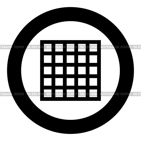 Grating grate lattice trellis net mesh BBQ grill grilling surface square shape icon in circle round black color vector illustration image solid outline style simple. Grating grate lattice trellis net mesh BBQ grill grilling surface square shape icon in circle round black color vector illustration image solid outline style. Стоковая иллюстрация, агентство Ingram Publishing / Фотобанк Лори
