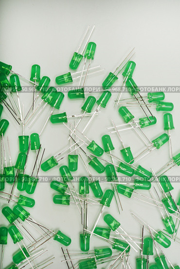 Green LED lamps. A scattering of electronic elements. Light-emitting diodes. Стоковое фото, фотограф Valeriy Lushchikov / Фотобанк Лори