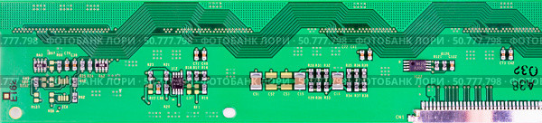 Green panoramic macro background microcircuit texture top view. Стоковое фото, фотограф Андрей С / Фотобанк Лори