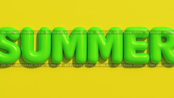 Green summer text on yellow background, ideal for seasonal themes. Стоковое AI-видео, аниматор Анастасия Золотницкая / Фотобанк Лори