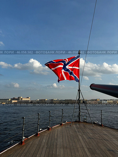 Гюйс на "Авроре" (2024 год). Редакционное фото, фотограф Дмитрий Митин / Фотобанк Лори