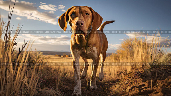 gun dog hunting ai generated. Стоковое AI-изображение, AI-художник Vectorwin / Фотобанк Лори